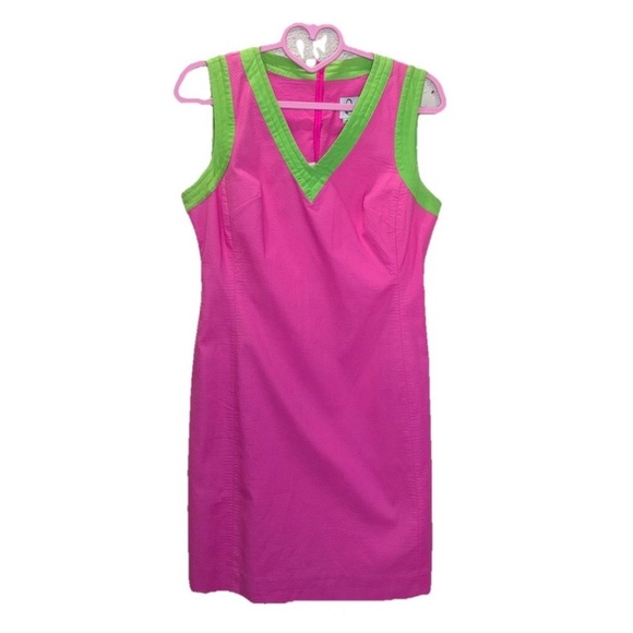 Lilly Pulitzer Dresses & Skirts - Lilly Pulitzer Georgia Pink & Green Print Shift Dress Size 6 Resort